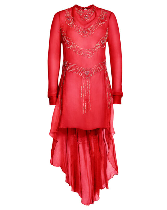 Red sheer dress H&M studio