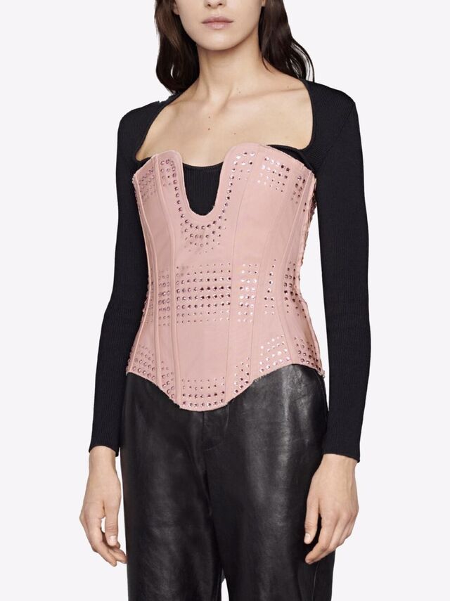 Gucci crystal-embellished corset top