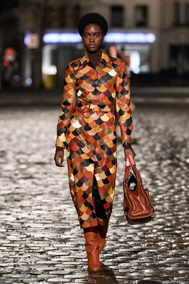 Chloe multi-colored leather trench