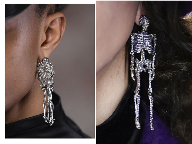 skeleton shaped earrings