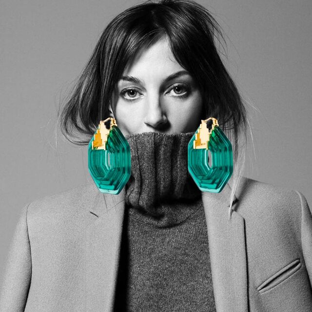 CELINE Art Deco Octogonal Earrings Pair