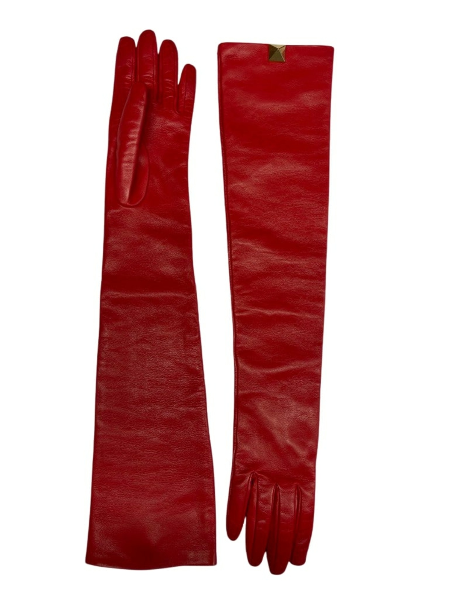 Pre-owned Leather Gloves In Red