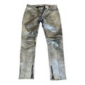 Silver coated leather pants