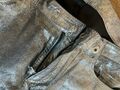 Silver coated leather pants