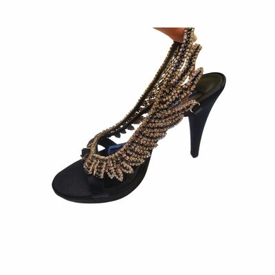 Satin Embellished Sandals