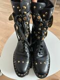 Leather biker boots