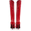 Red patent boots