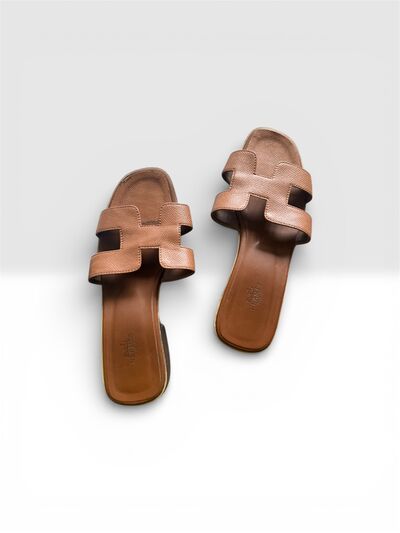 Leather slides