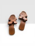 Leather slides