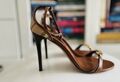 Leather high heels sandals