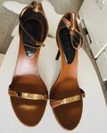 Leather high heels sandals