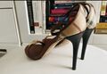Leather high heels sandals