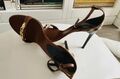 Leather high heels sandals
