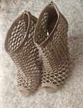 Suede high heels sandals