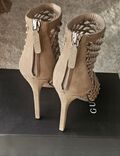 Suede high heels sandals