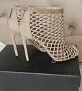Suede high heels sandals