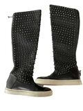 Studded flat boots