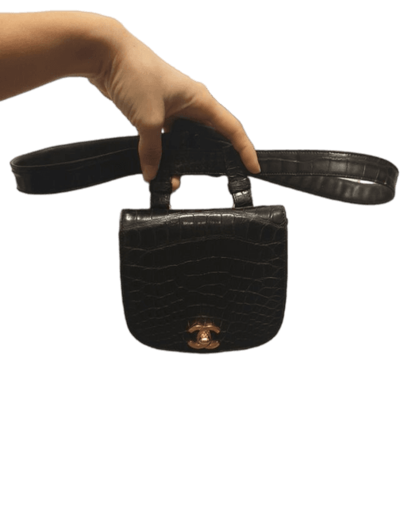 Exotic leather belt bag