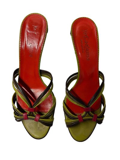 Green mule sandals
