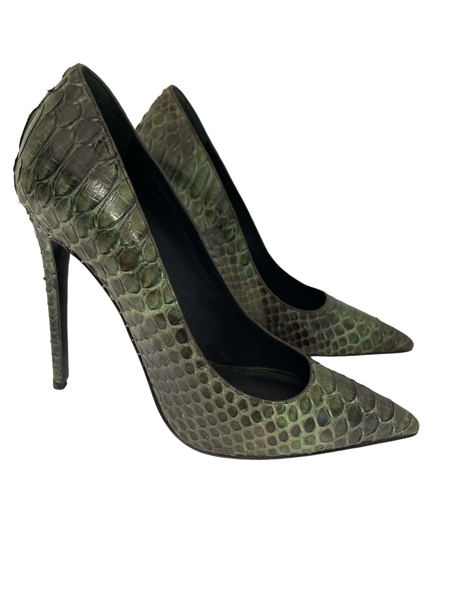 Green Snakeskin Heels - Balajoy