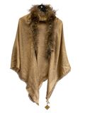Wool and fur shawl