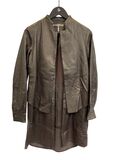 Brown leather coat
