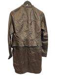 Brown leather coat