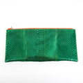 Snakeskin leather clutch