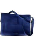 Blue leather handbag
