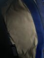 Blue leather handbag