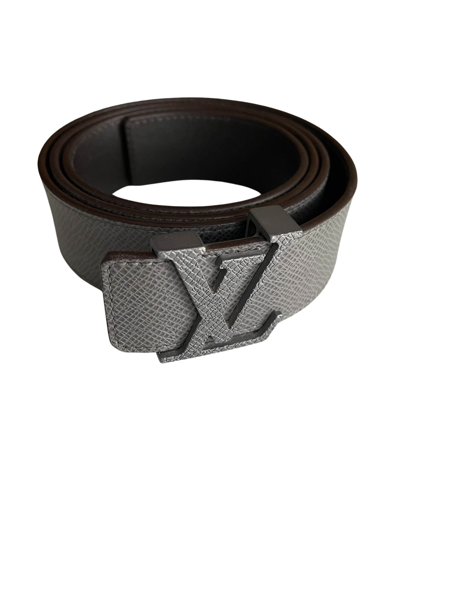 Leather grey belt Louis Vuitton, buy pre-owned at 223 EUR