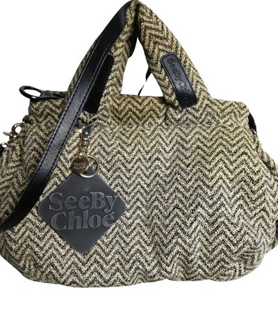 Grey textile bag