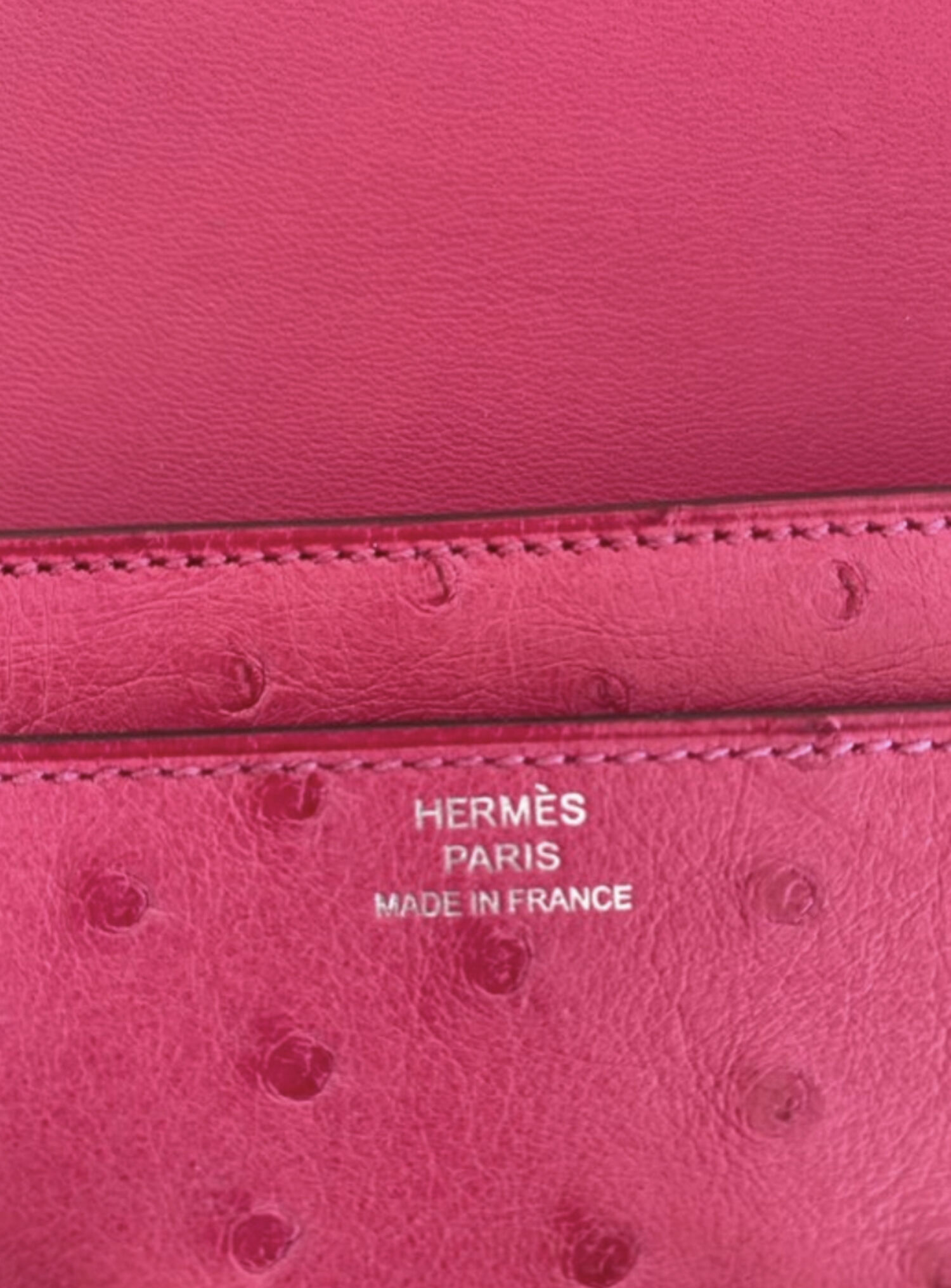 Authentic Hermes Gris Tourtelle Bearn Ostrich Gusset Wallet