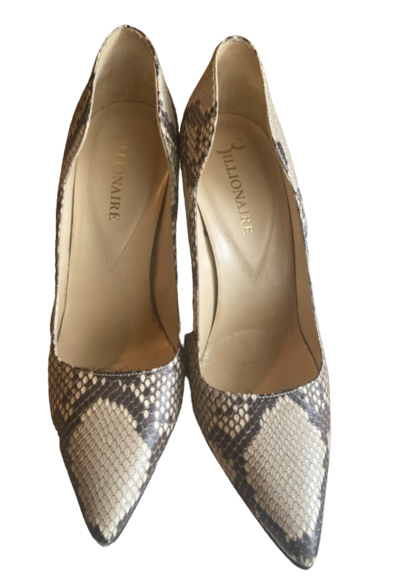 Exotic leather pumps