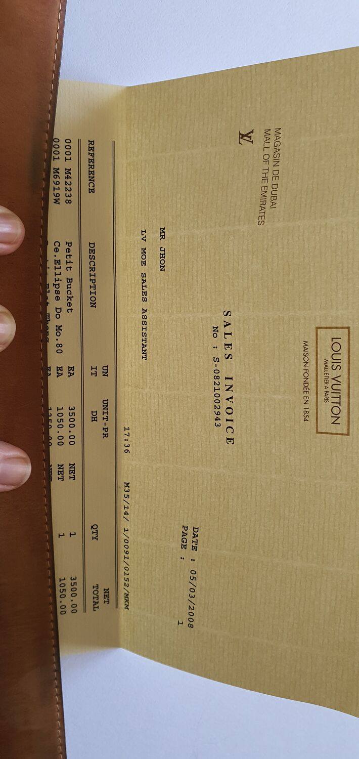 lv belt receipt