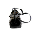 Black genuine croc leather handbag