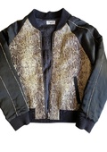 Snake print bomber