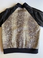 Snake print bomber