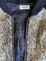 Snake print bomber