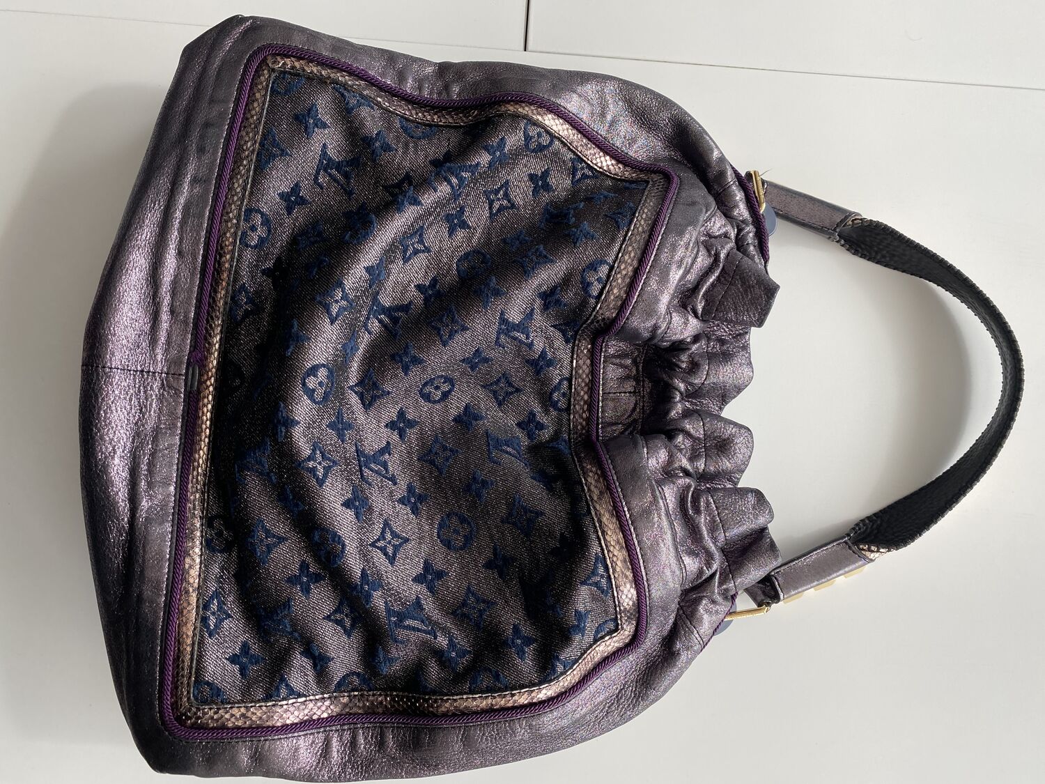 Louis Vuitton Purple Monogram Lurex Limited Edition Bluebird Bag