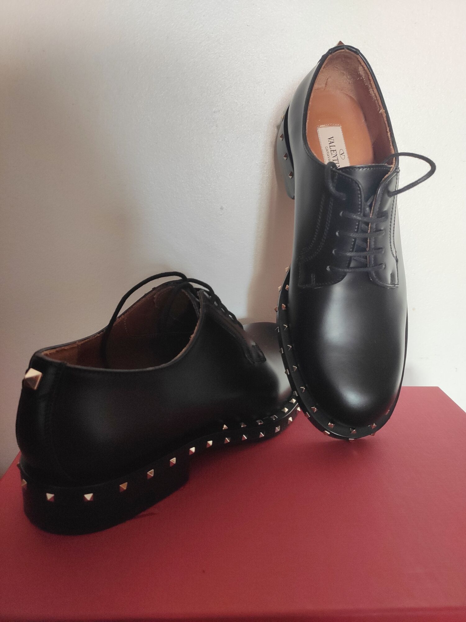 Valentino leather sales shoes