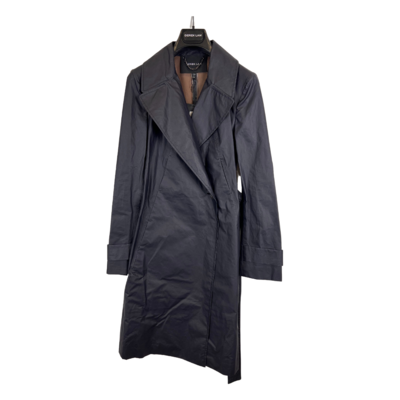 Tahari Lace Trim Asymmetrical Trench Coat, $200, Macy's