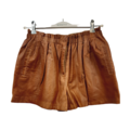 Synthetic leather Paperbag Shorts