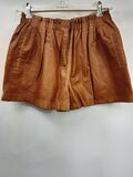 Synthetic leather Paperbag Shorts