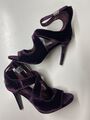 Velvet purple sandals