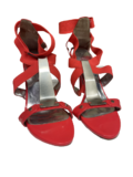 Red high heel sandals
