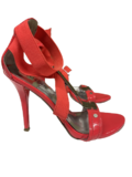Red high heel sandals