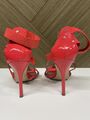 Red high heel sandals