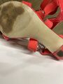 Red high heel sandals