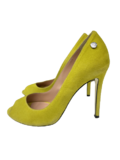 Yellow suede pumps